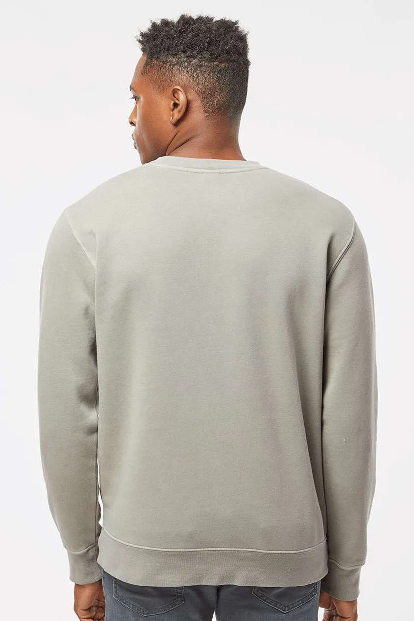 Independent Trading Company Mens Pigment Dyed Crewneck Sweatshirt - Cement Grey