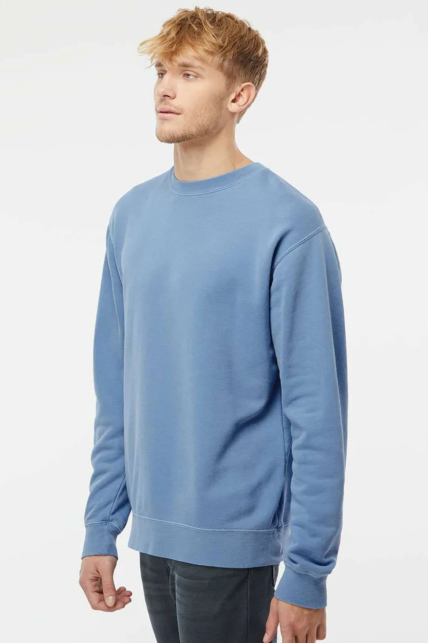 Independent Trading Company Mens Pigment Dyed Crewneck Sweatshirt - Light Blue