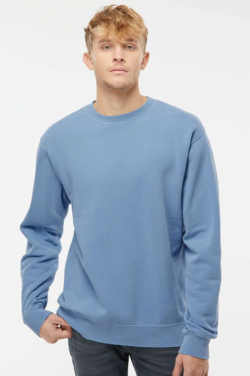 Independent Trading Company Mens Pigment Dyed Crewneck Sweatshirt - Light Blue