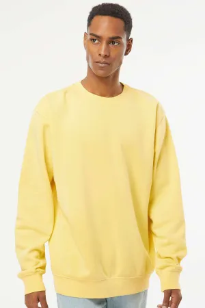 Independent Trading Company Mens Pigment Dyed Crewneck Sweatshirt - Yellow