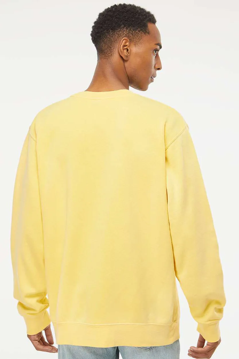 Independent Trading Company Mens Pigment Dyed Crewneck Sweatshirt - Yellow