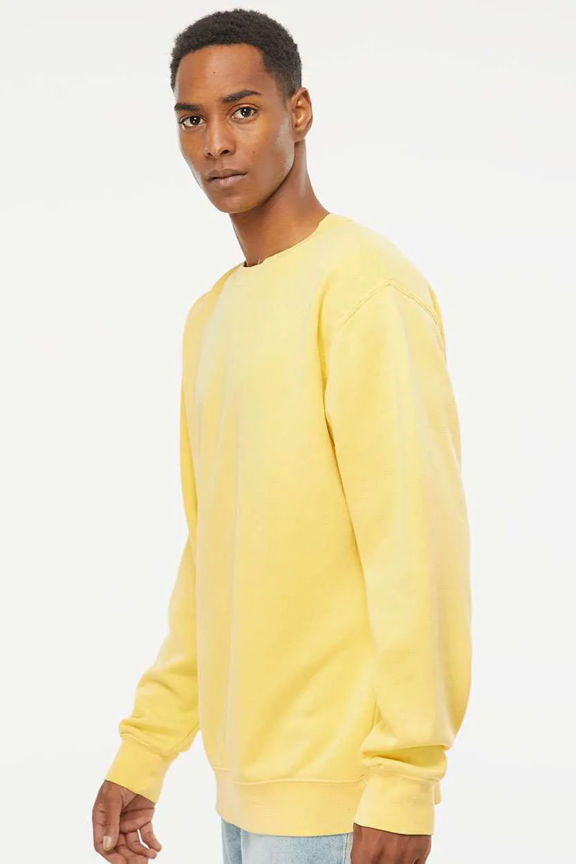 Independent Trading Company Mens Pigment Dyed Crewneck Sweatshirt - Yellow