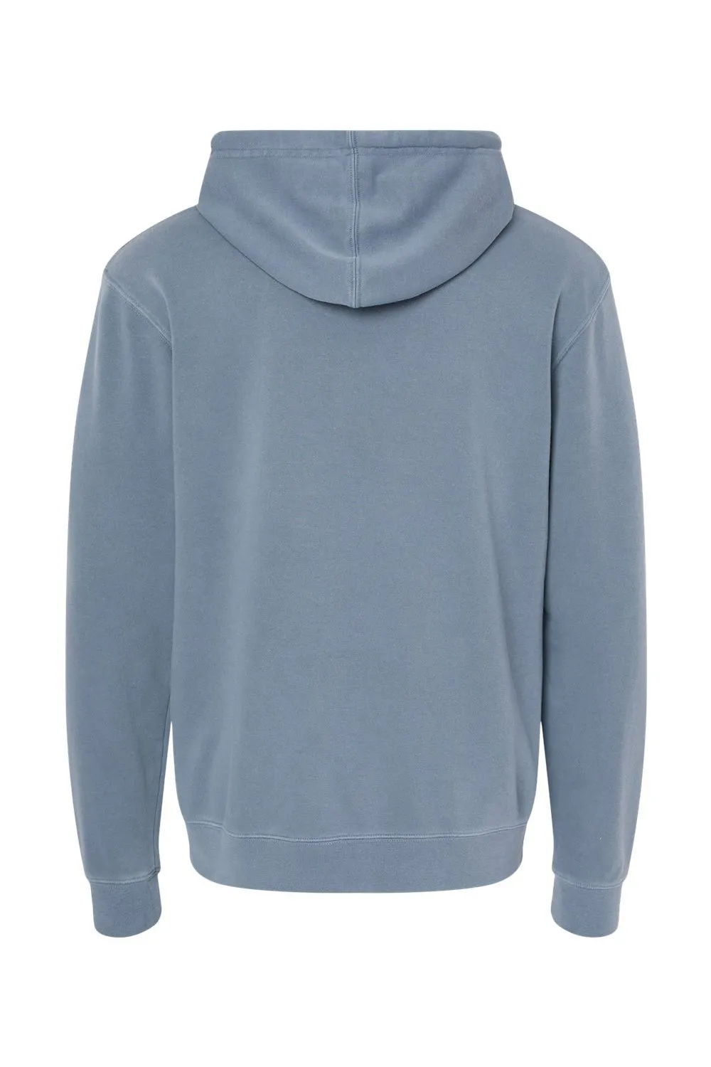 Independent Trading Company Mens Pigment Dyed Hooded Sweatshirt Hoodie w/ Pouch Pocket - Slate Blue