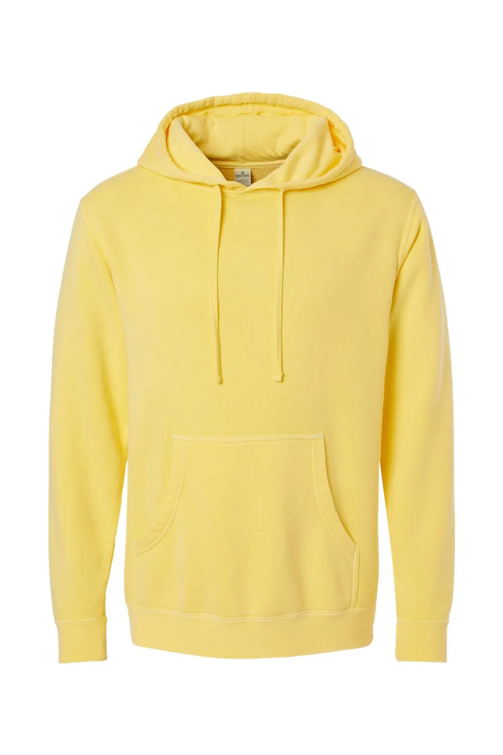Independent Trading Company Mens Pigment Dyed Hooded Sweatshirt Hoodie w/ Pouch Pocket - Yellow