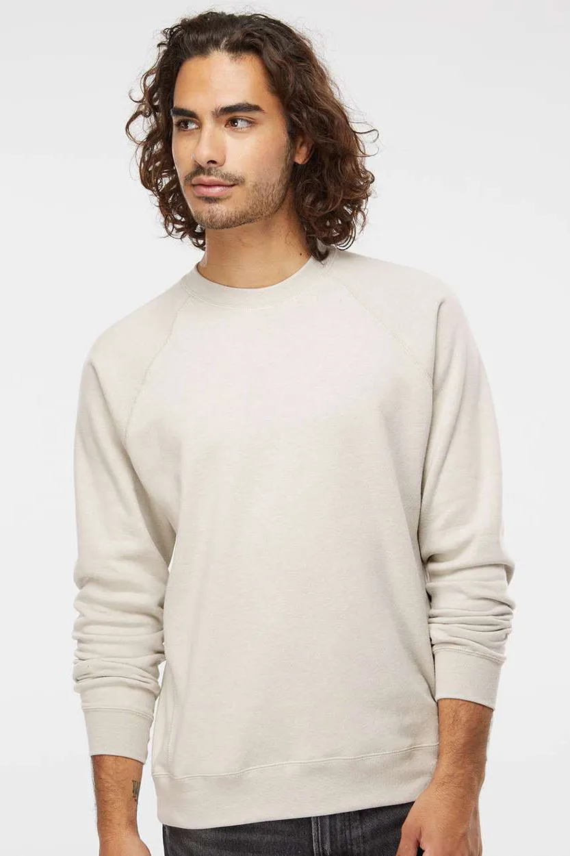 Independent Trading Company Mens Special Blend Crewneck Raglan Sweatshirt - Heather Stone