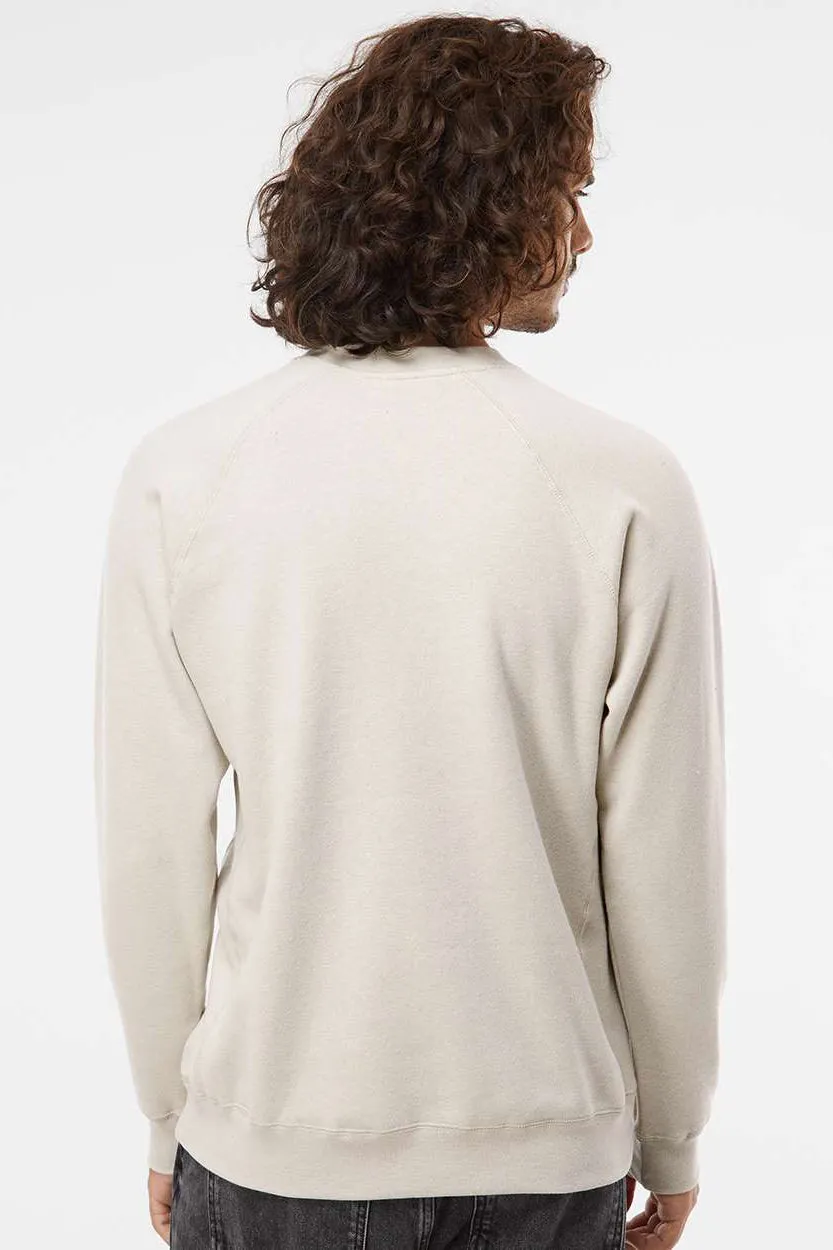 Independent Trading Company Mens Special Blend Crewneck Raglan Sweatshirt - Heather Stone