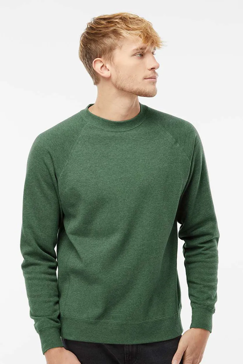 Independent Trading Company Mens Special Blend Crewneck Raglan Sweatshirt - Moss Green