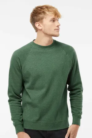 Independent Trading Company Mens Special Blend Crewneck Raglan Sweatshirt - Moss Green