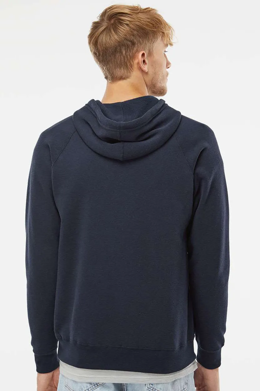 Independent Trading Company Mens Special Blend Raglan Hooded Sweatshirt Hoodie w/ Pouch Pocket - Classic Navy Blue
