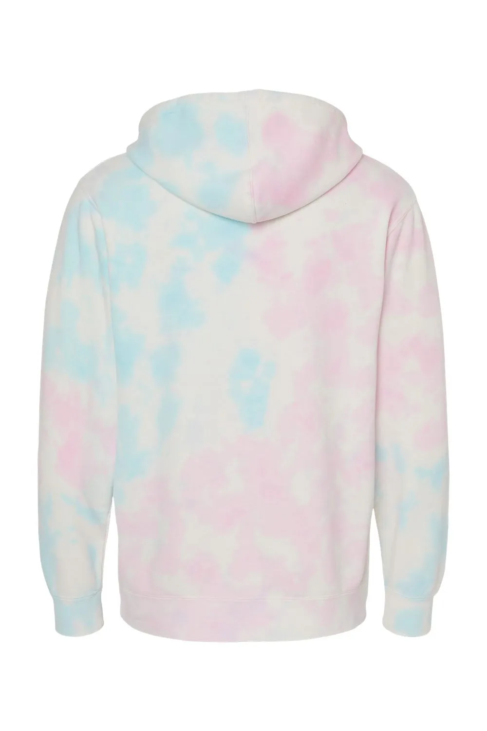 Independent Trading Company Mens Tie-Dye Hooded Sweatshirt Hoodie w/ Pouch Pocket - Cotton Candy