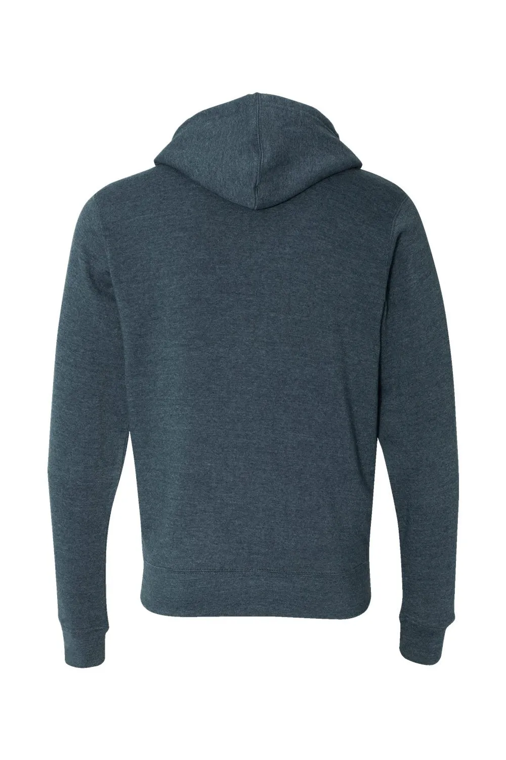 J America Mens Fleece Full Zip Hooded Sweatshirt Hoodie w/ Pockets - Navy Blue