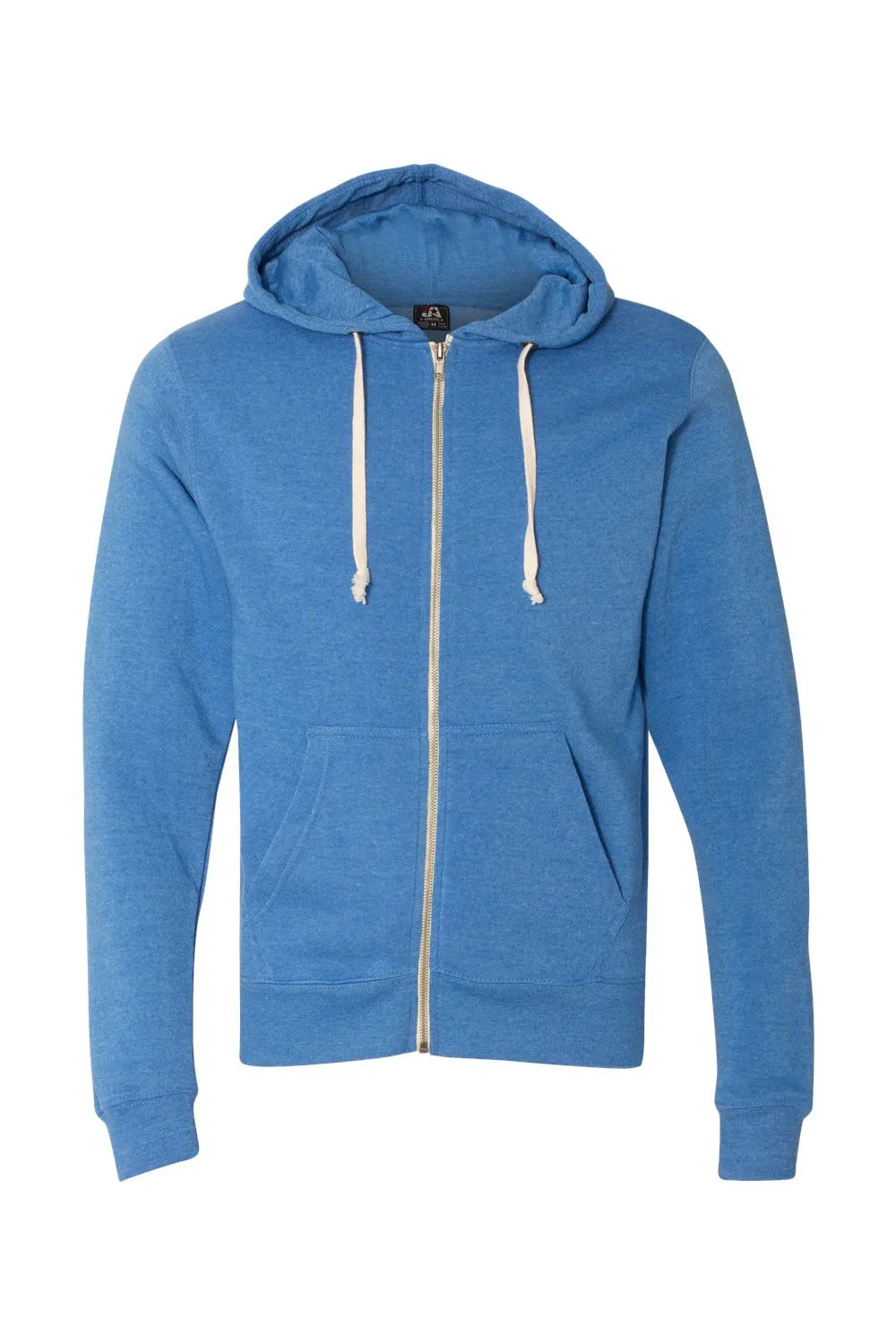 J America Mens Fleece Full Zip Hooded Sweatshirt Hoodie w/ Pockets - Royal Blue
