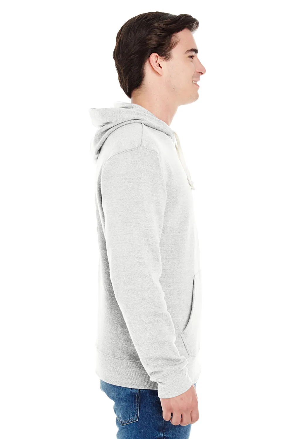 J America Mens Fleece Hooded Sweatshirt Hoodie w/ Pouch Pocket - Antique White