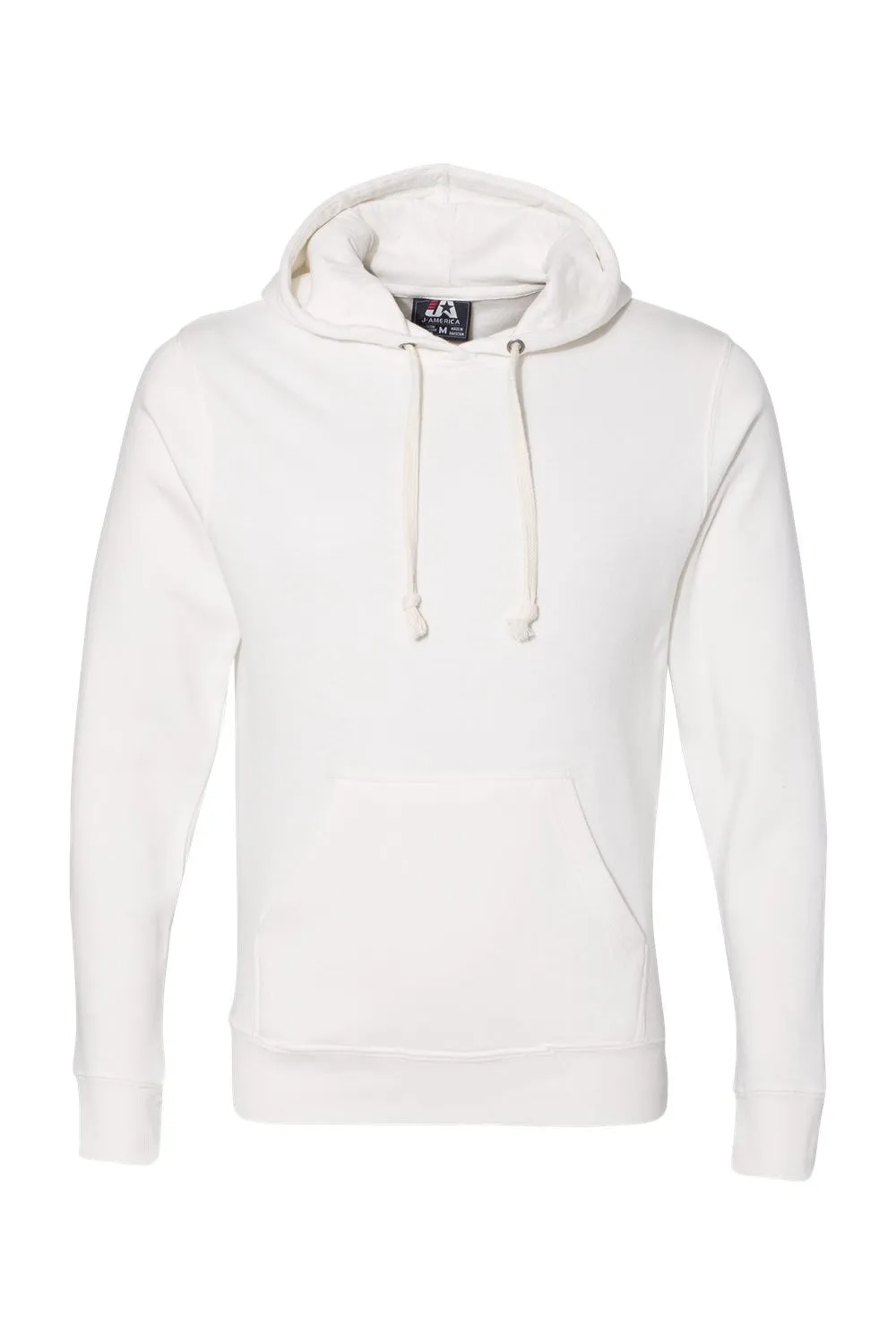 J America Mens Fleece Hooded Sweatshirt Hoodie w/ Pouch Pocket - Antique White