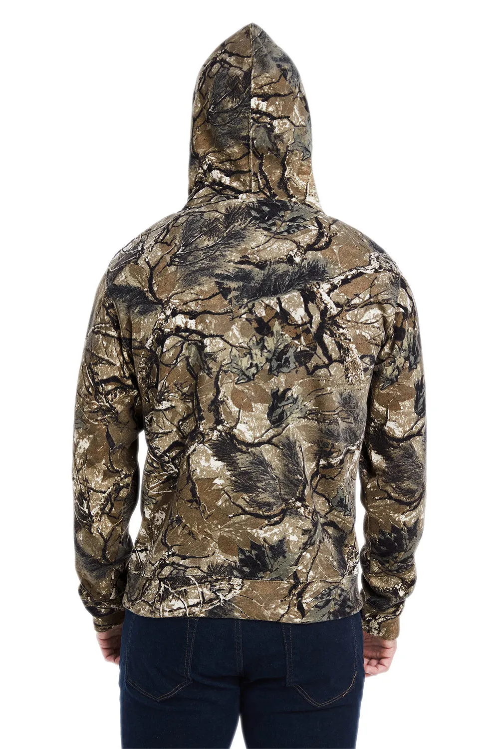 J America Mens Fleece Hooded Sweatshirt Hoodie w/ Pouch Pocket - Outdoor Camo
