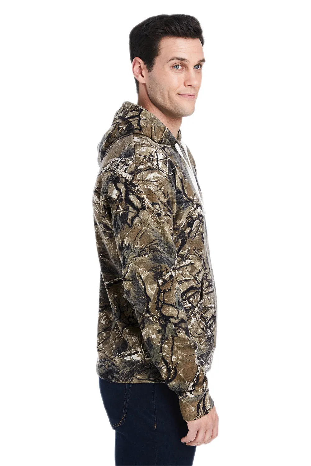 J America Mens Fleece Hooded Sweatshirt Hoodie w/ Pouch Pocket - Outdoor Camo