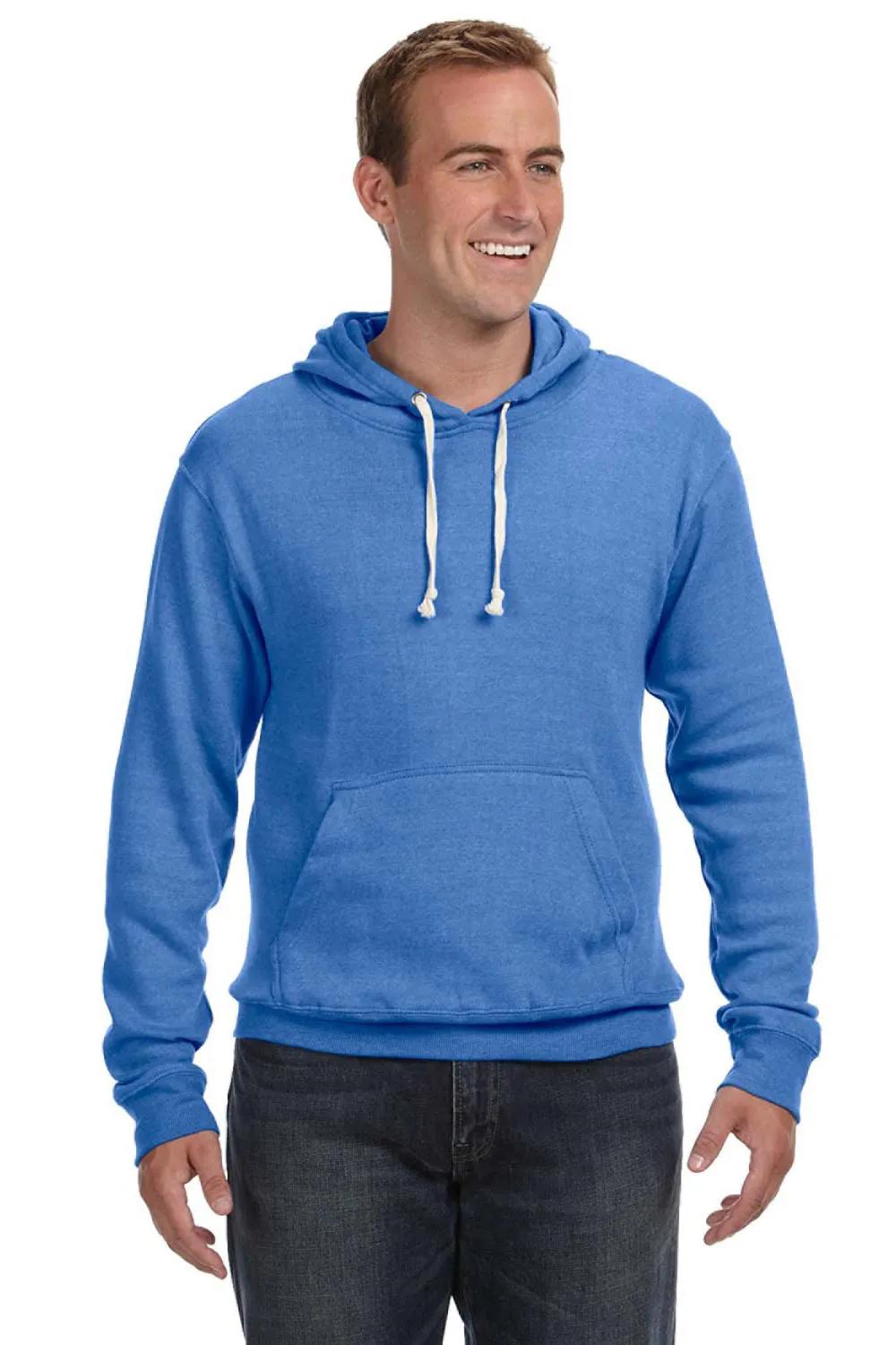 J America Mens Fleece Hooded Sweatshirt Hoodie w/ Pouch Pocket - Royal Blue