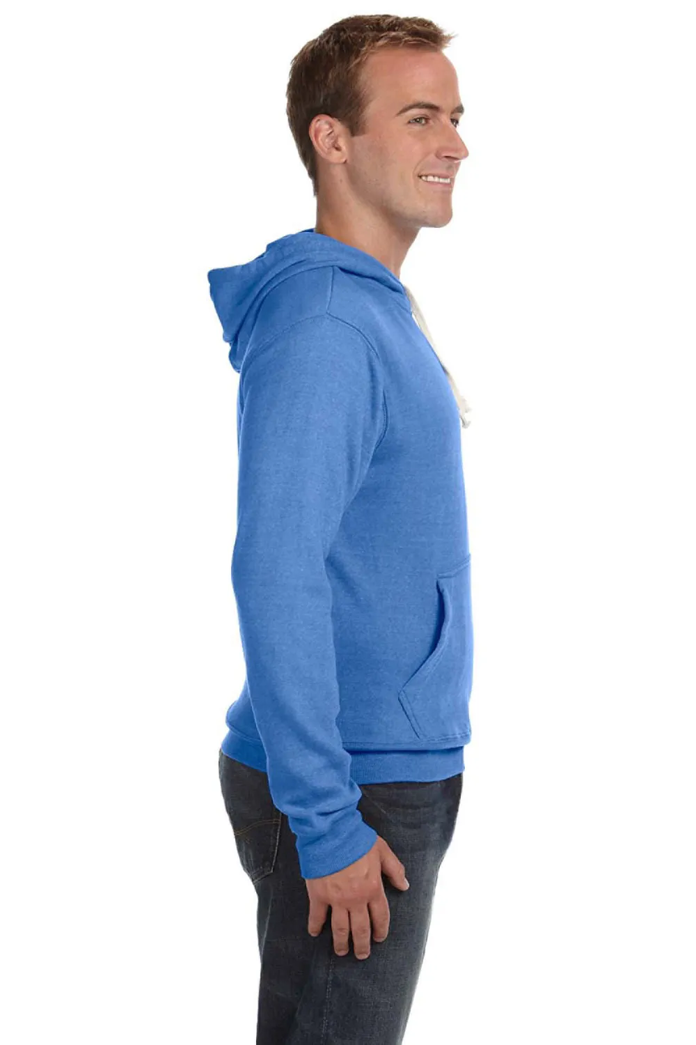 J America Mens Fleece Hooded Sweatshirt Hoodie w/ Pouch Pocket - Royal Blue