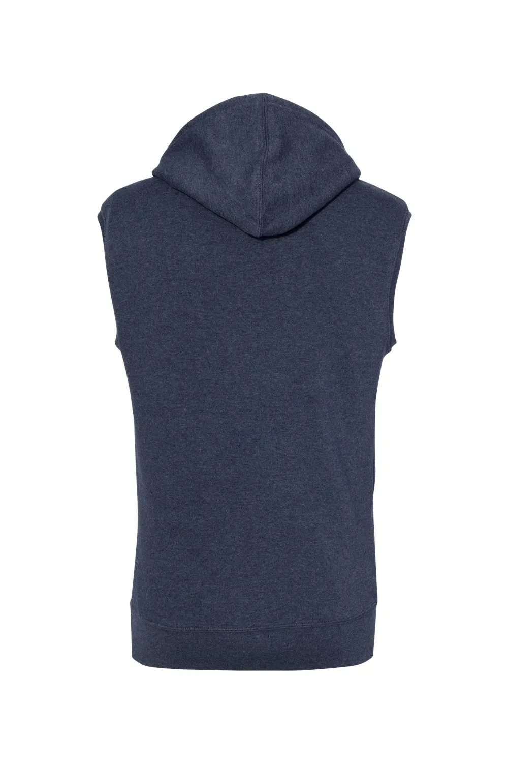 J America Mens Fleece Sleeveless Hooded Sweatshirt Hoodie w/ Pouch Pocket - True Navy Blue