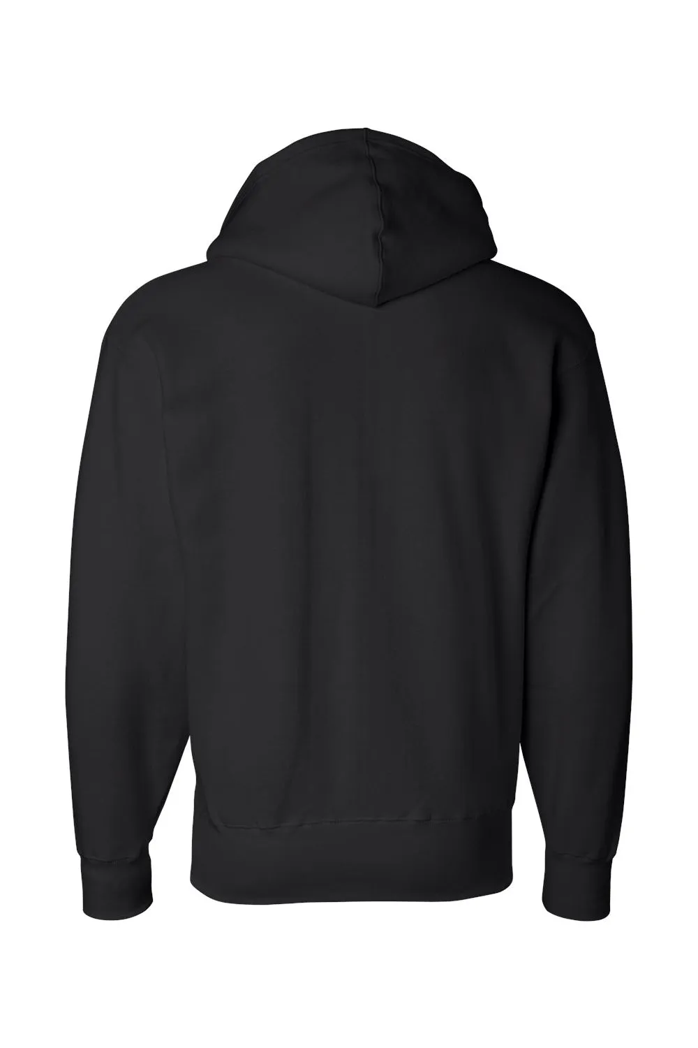 J America Mens Premium Fleece Full Zip Hooded Sweatshirt Hoodie w/ Pockets - Black