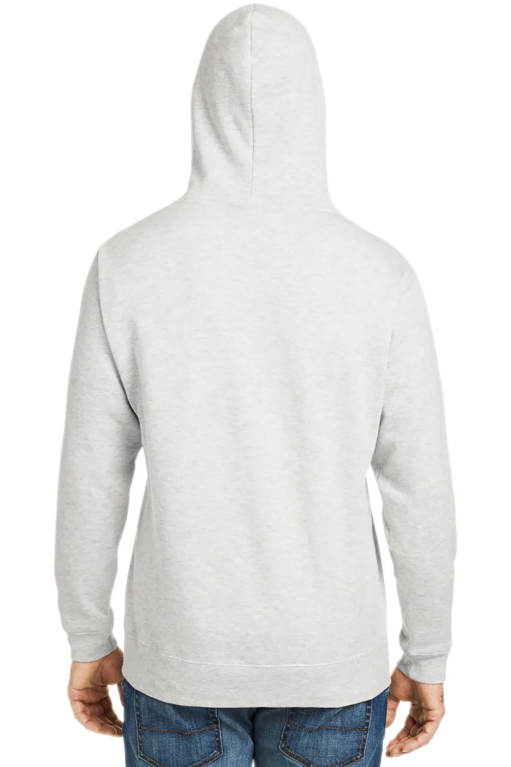 J America Mens Tailgate Fleece Hooded Sweatshirt Hoodie w/ Pouch Pocket - Heather Oatmeal
