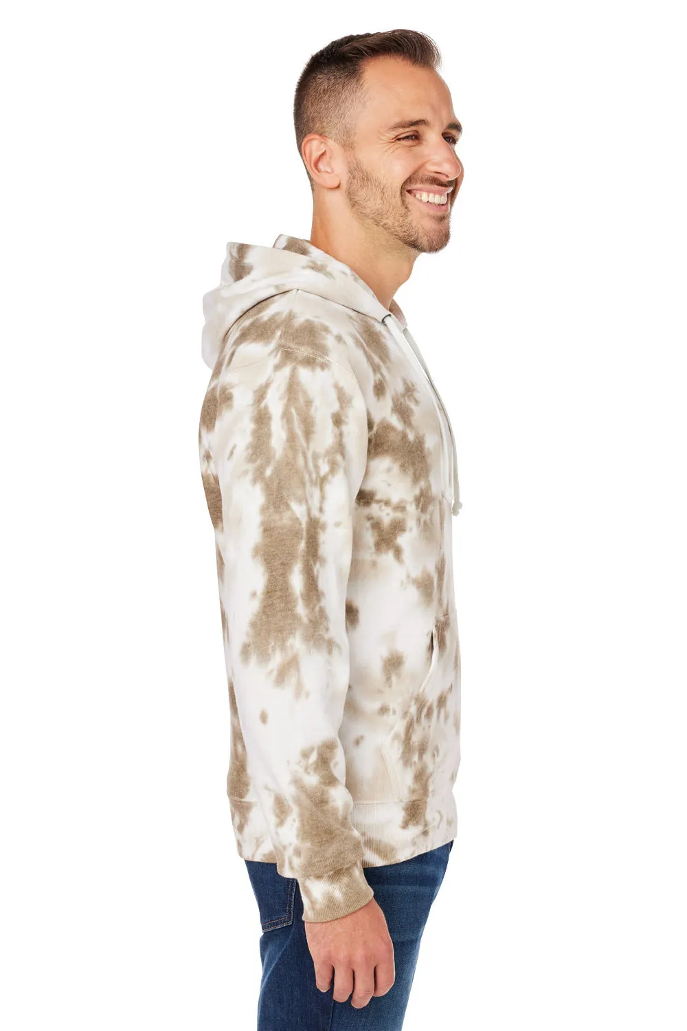 J America Mens Tie-Dye Hooded Sweatshirt Hoodie w/ Pouch Pocket - Olive