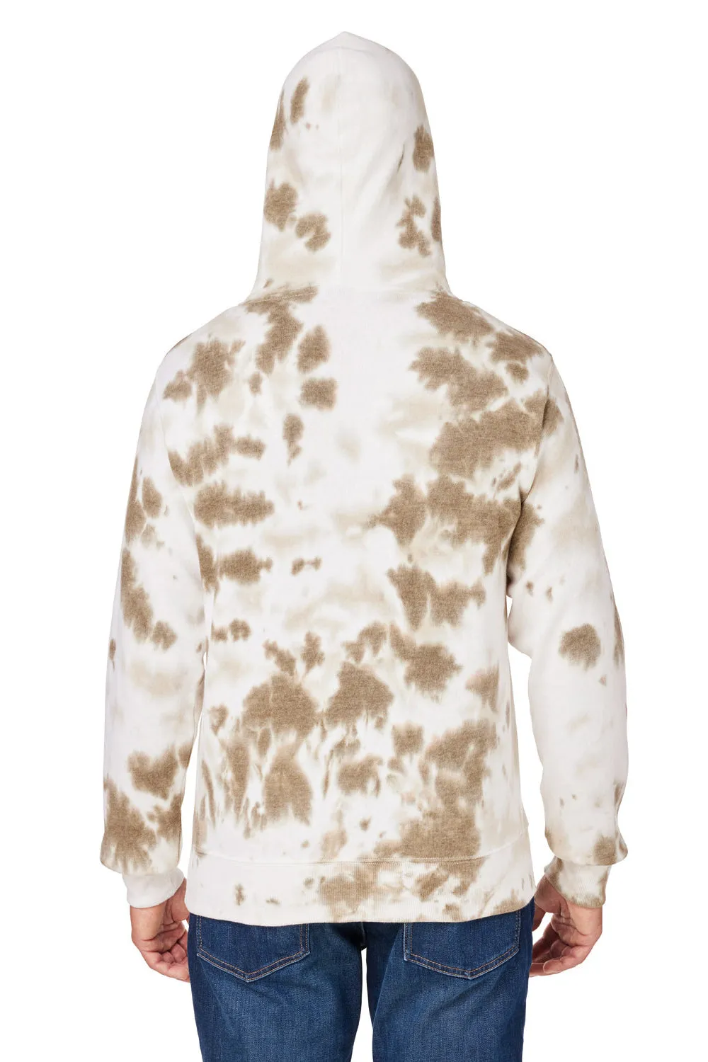 J America Mens Tie-Dye Hooded Sweatshirt Hoodie w/ Pouch Pocket - Olive