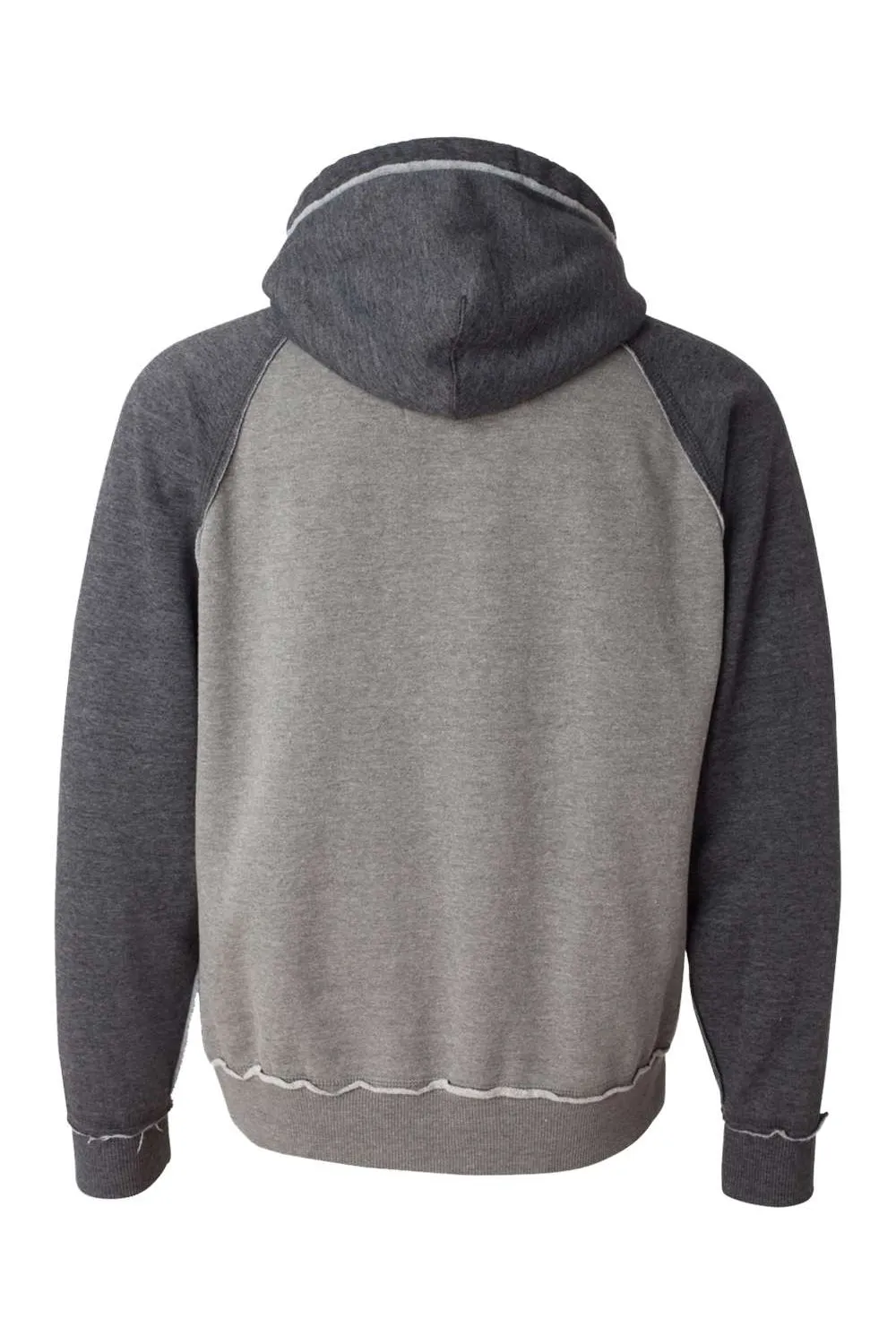 J America Mens Vintage Heather Hooded Sweatshirt Hoodie w/ Pouch Pocket - Smoke Grey/Charcoal Grey