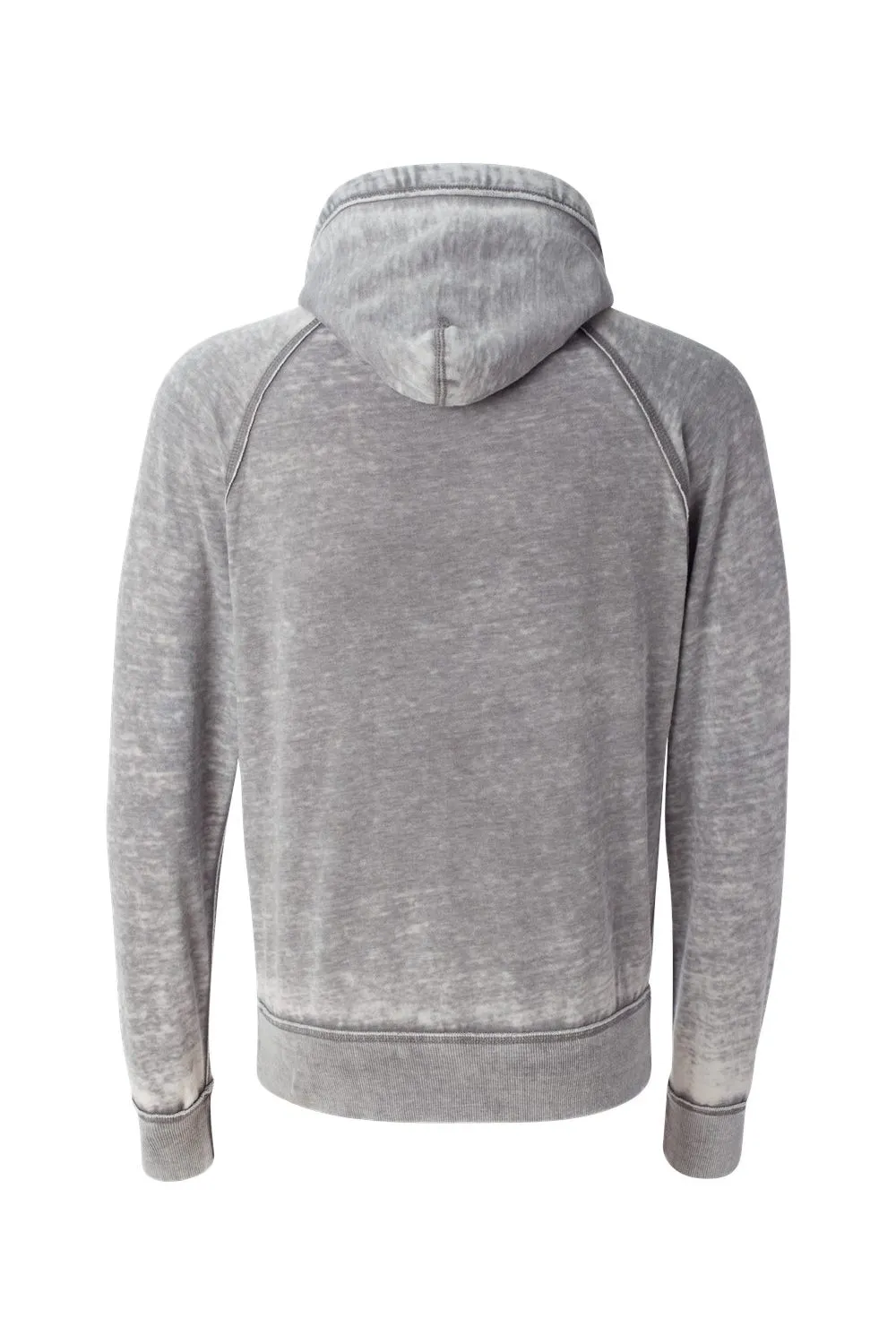 J America Mens Vintage Zen Burnout Fleece Hooded Sweatshirt Hoodie w/ Pouch Pocket - Cement Grey