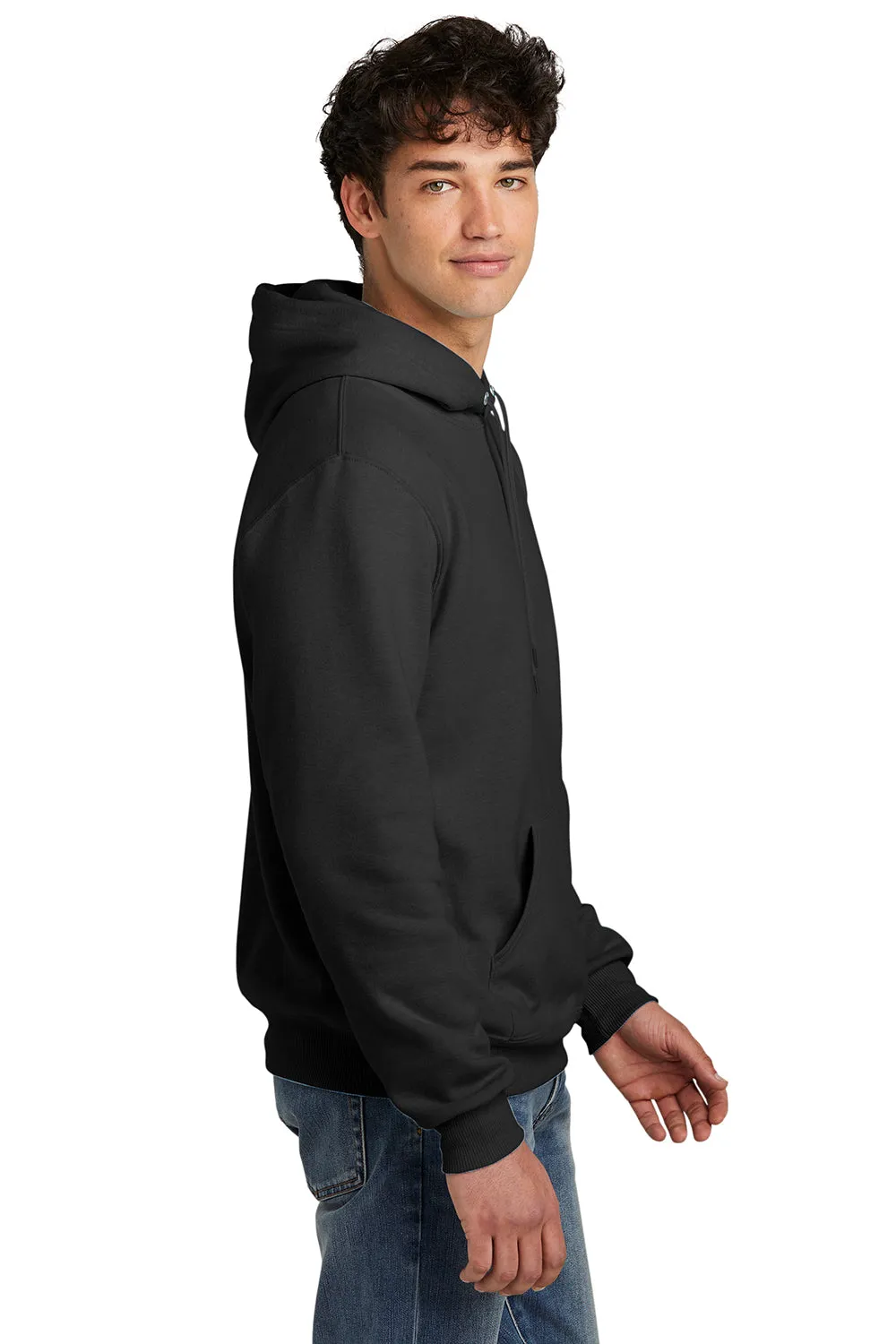 Jerzees Mens Eco Premium Moisture Wicking Hooded Sweatshirt Hoodie w/ Pouch Pocket - Heather Ink Black