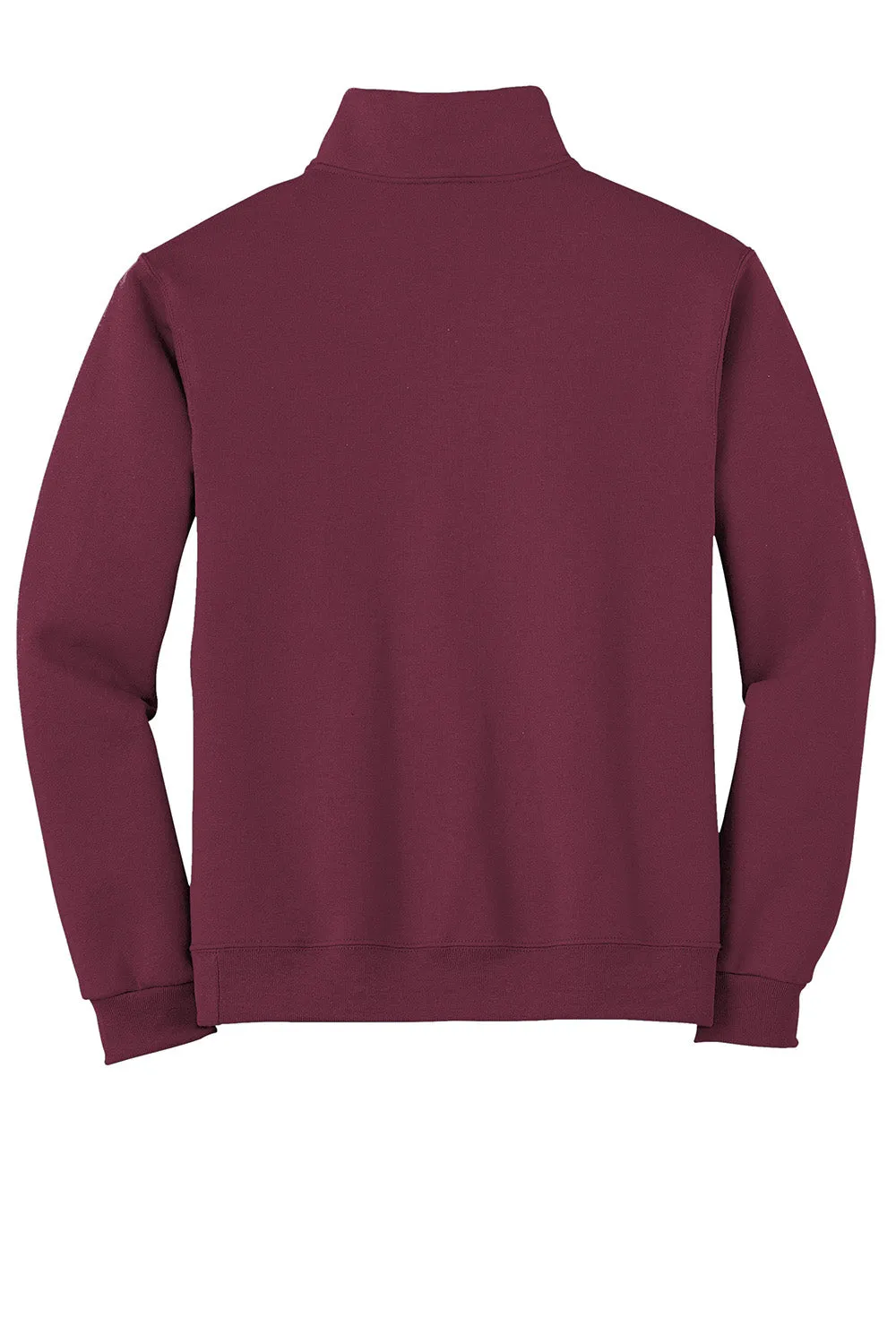 Jerzees Mens NuBlend Pill Resistant Fleece 1/4 Zip Sweatshirt - Maroon