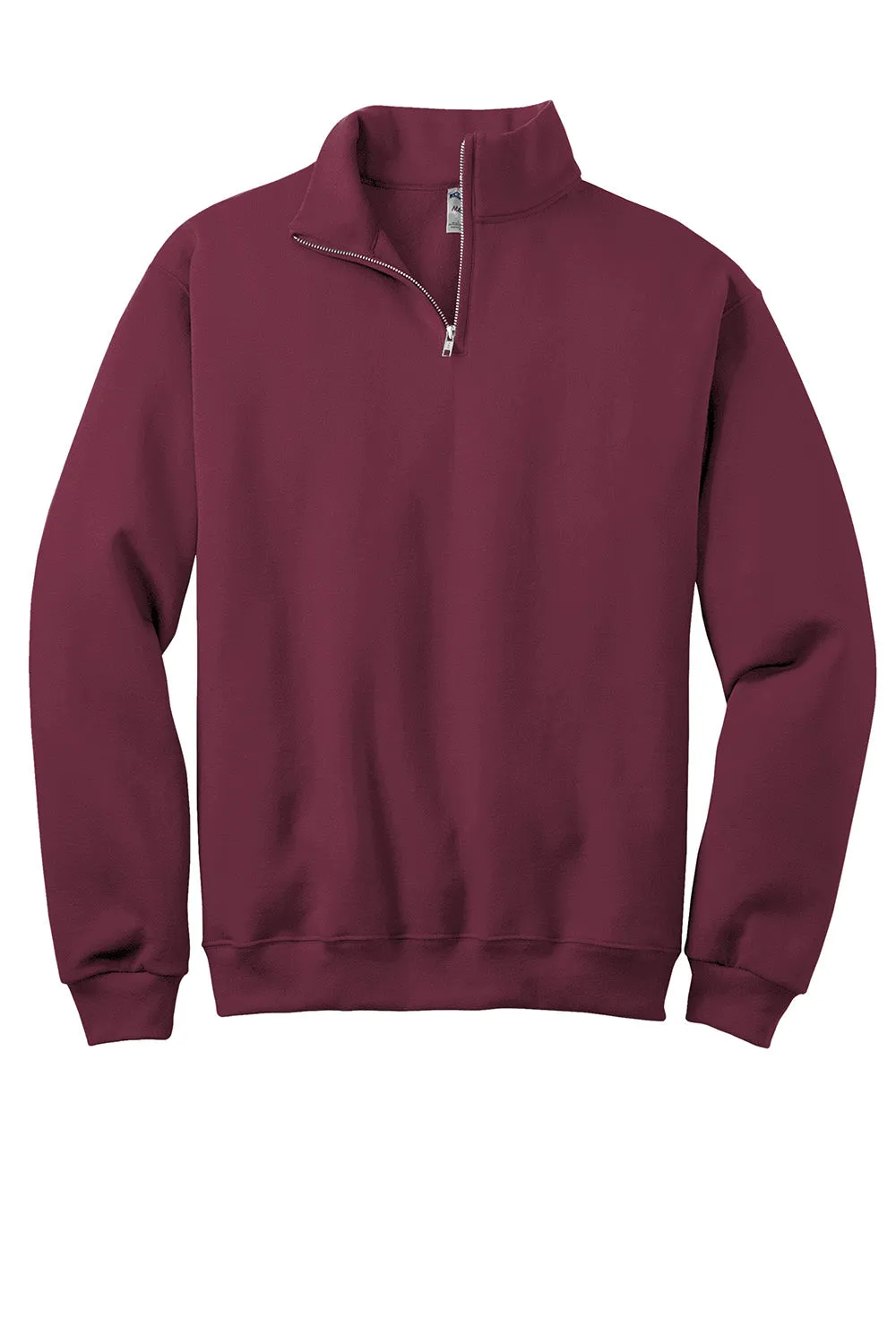 Jerzees Mens NuBlend Pill Resistant Fleece 1/4 Zip Sweatshirt - Maroon