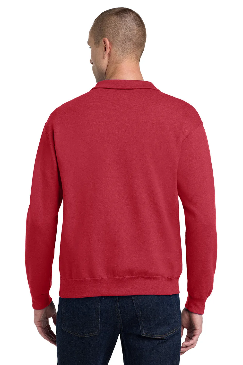 Jerzees Mens NuBlend Pill Resistant Fleece 1/4 Zip Sweatshirt - True Red