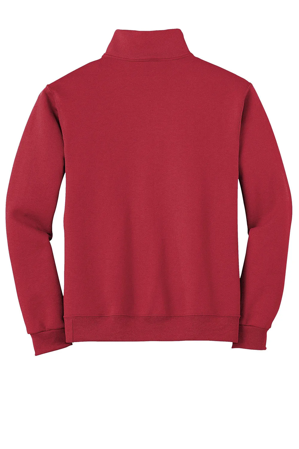 Jerzees Mens NuBlend Pill Resistant Fleece 1/4 Zip Sweatshirt - True Red