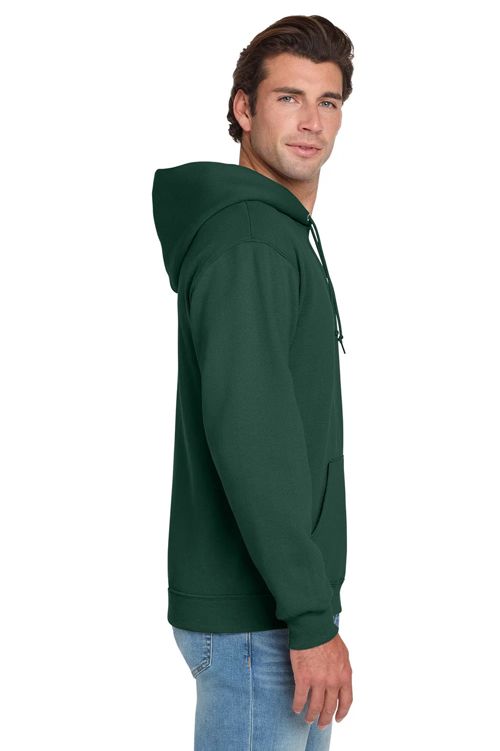 Jerzees Mens NuBlend Pill Resistant Fleece Hooded Sweatshirt Hoodie w/ Pouch Pocket - Forest Green