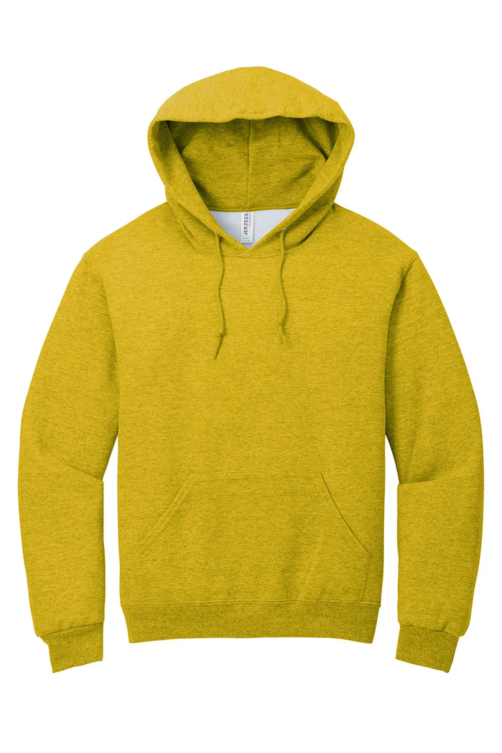 Jerzees Mens NuBlend Pill Resistant Fleece Hooded Sweatshirt Hoodie w/ Pouch Pocket - Heather Mustard Yellow