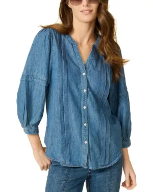 J.McLaughlin Laramie Linen-Blend Blouse