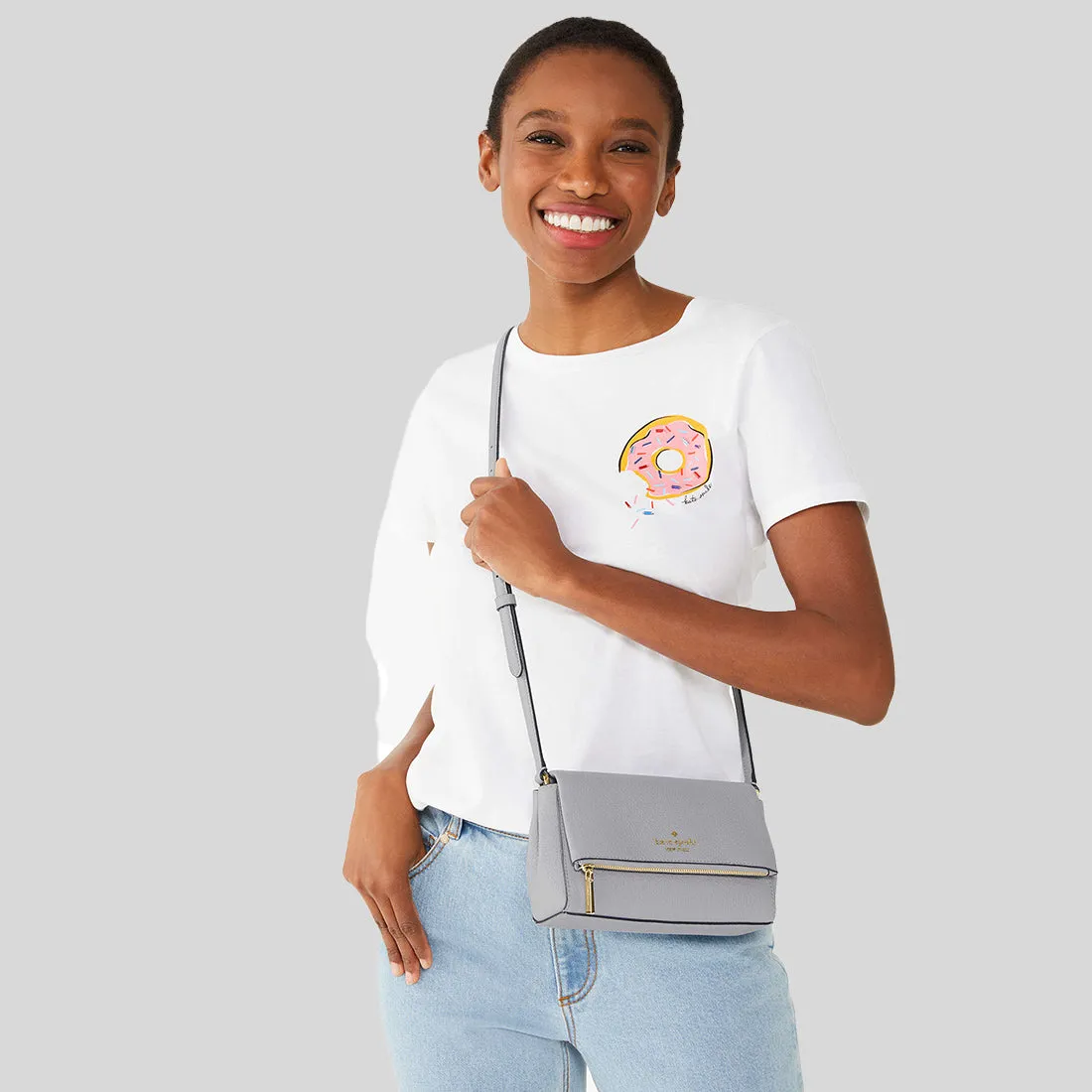 Kate Spade Bags KATE SPADE Leila Mini Zip Crossbody Mountain Grey KE487