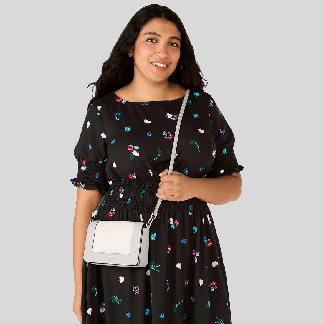Kate Spade Bags KATE SPADE Lena Colorblock Mini Flap Crossbody Mountain Grey Multi KH792