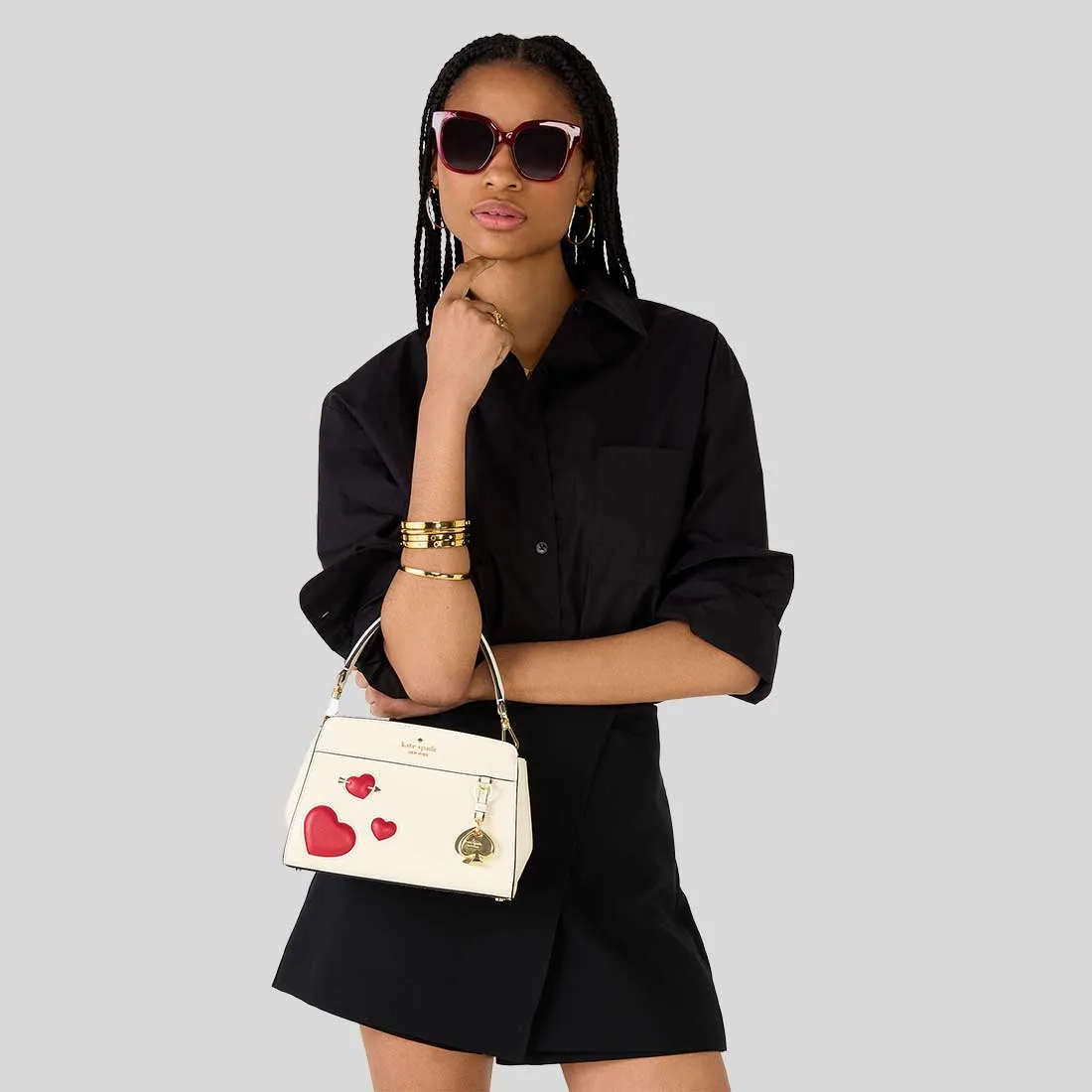 Kate Spade Bags KATE SPADE Madison Puffy Heart Small Top Handle Satchel Meringue Multi KL147