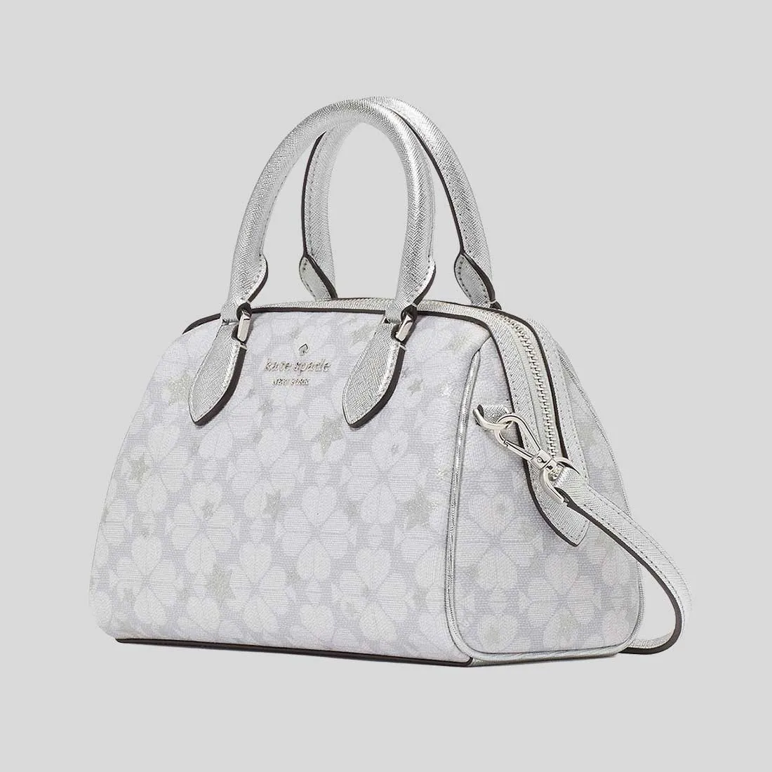 Kate Spade Bags KATE SPADE Spade Flower Star Toss Small Dolly Duffle Crossbody Bag Platinum Grey Multi KI908