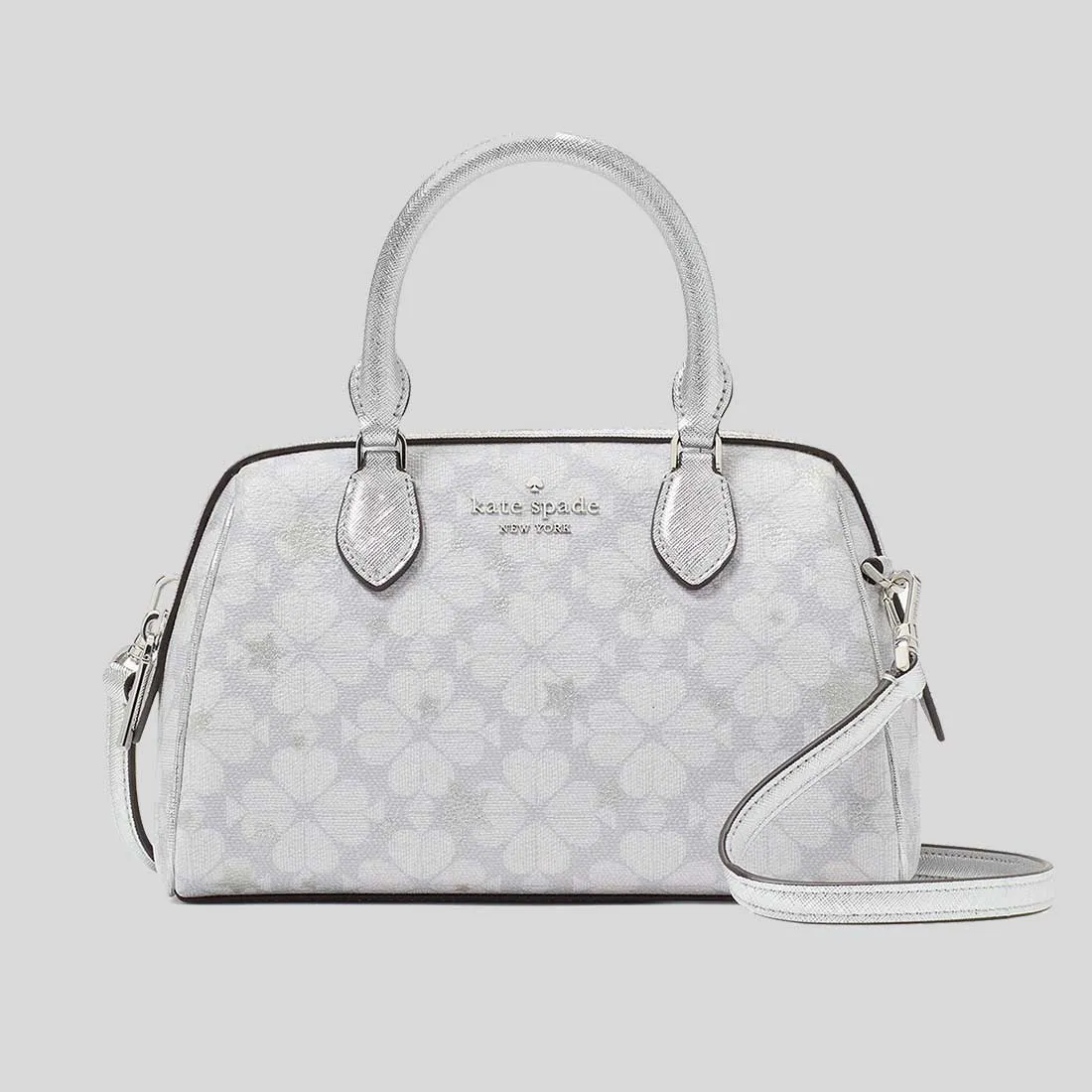 Kate Spade Bags KATE SPADE Spade Flower Star Toss Small Dolly Duffle Crossbody Bag Platinum Grey Multi KI908