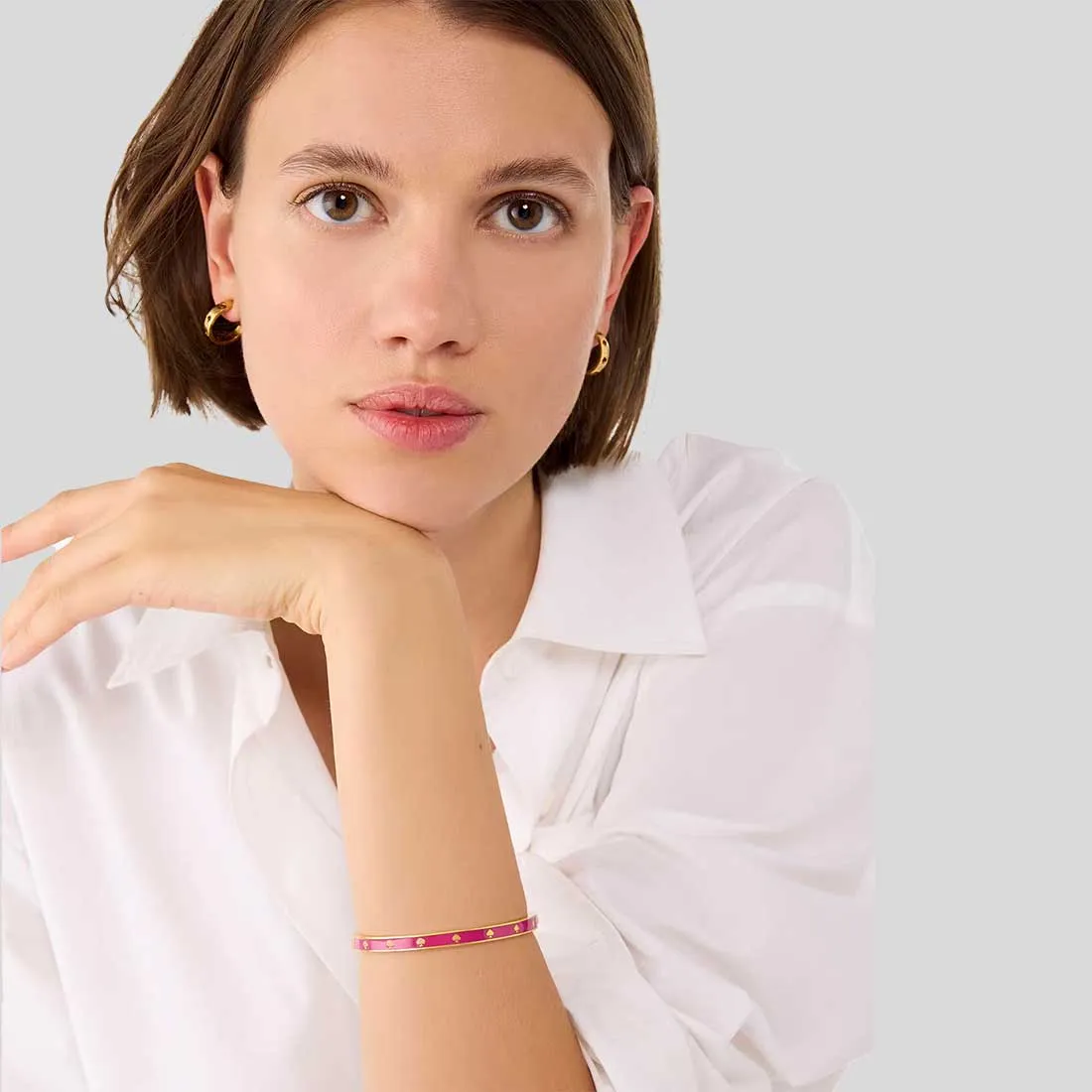Kate Spade Bags KATE SPADE Spot The Spade Enamel Hinged Bangle Candied Plum KJ727