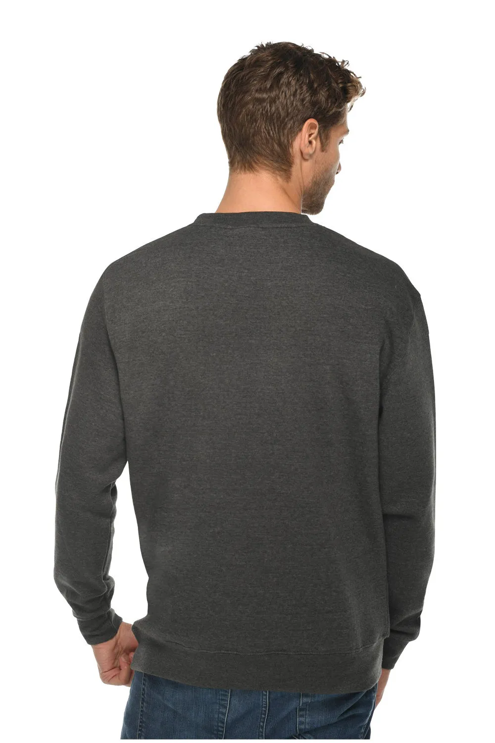 Lane Seven Mens Premium Crewneck Sweatshirt - Heather Charcoal Grey