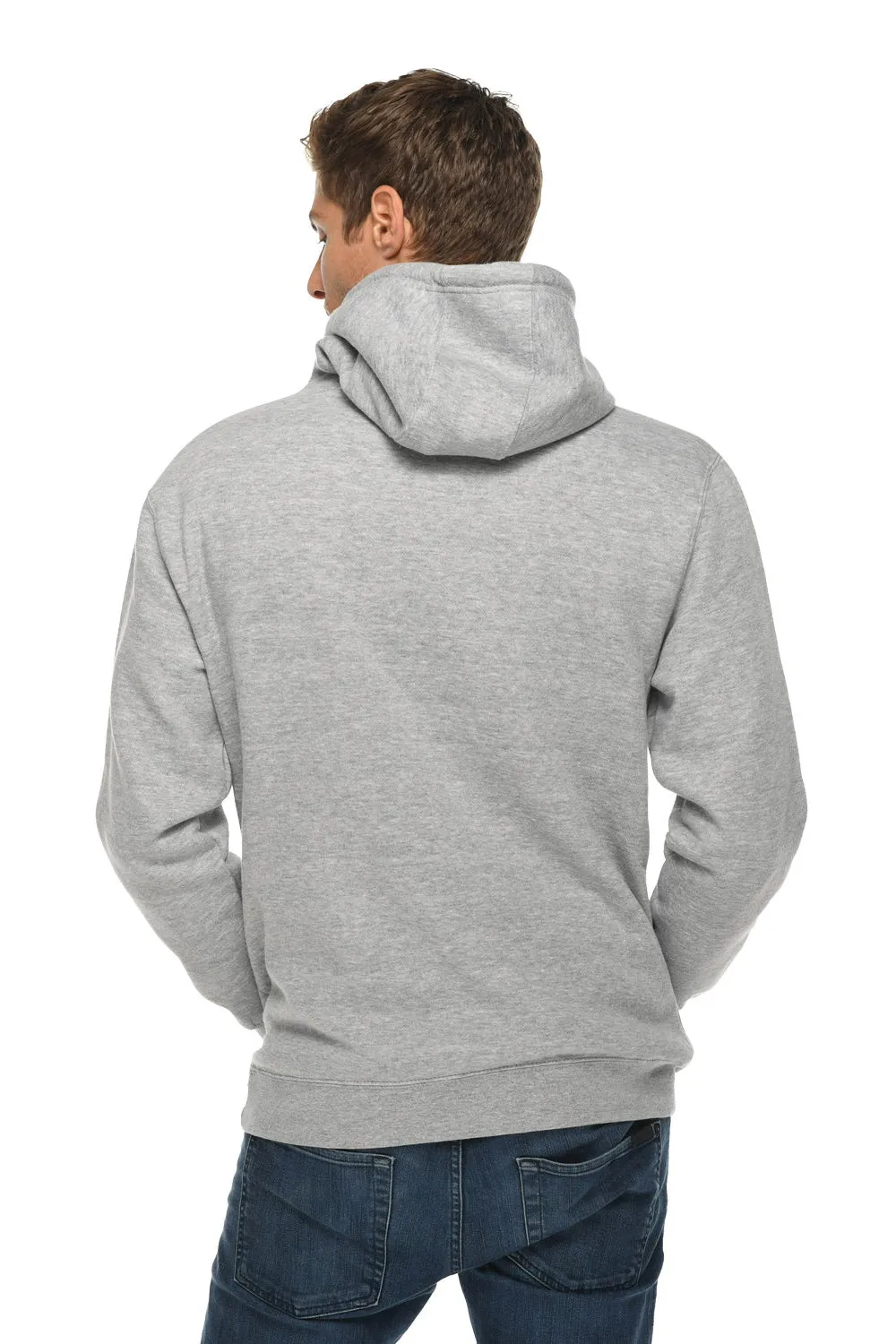 Lane Seven Mens Premium Hooded Sweatshirt Hoodie w/ Pouch Pocket - Heather Grey