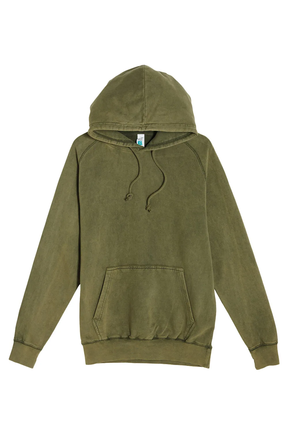 Lane Seven Mens Vintage Raglan Hooded Sweatshirt Hoodie w/ Pouch Pocket - Vintage Olive Green
