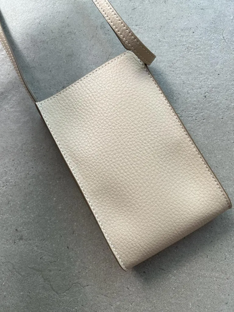 Logo Grainy Studded Crossbody Phone Holder, Cream Bags_Stella Mccartney_Bags