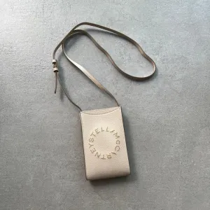 Logo Grainy Studded Crossbody Phone Holder, Cream Bags_Stella Mccartney_Bags