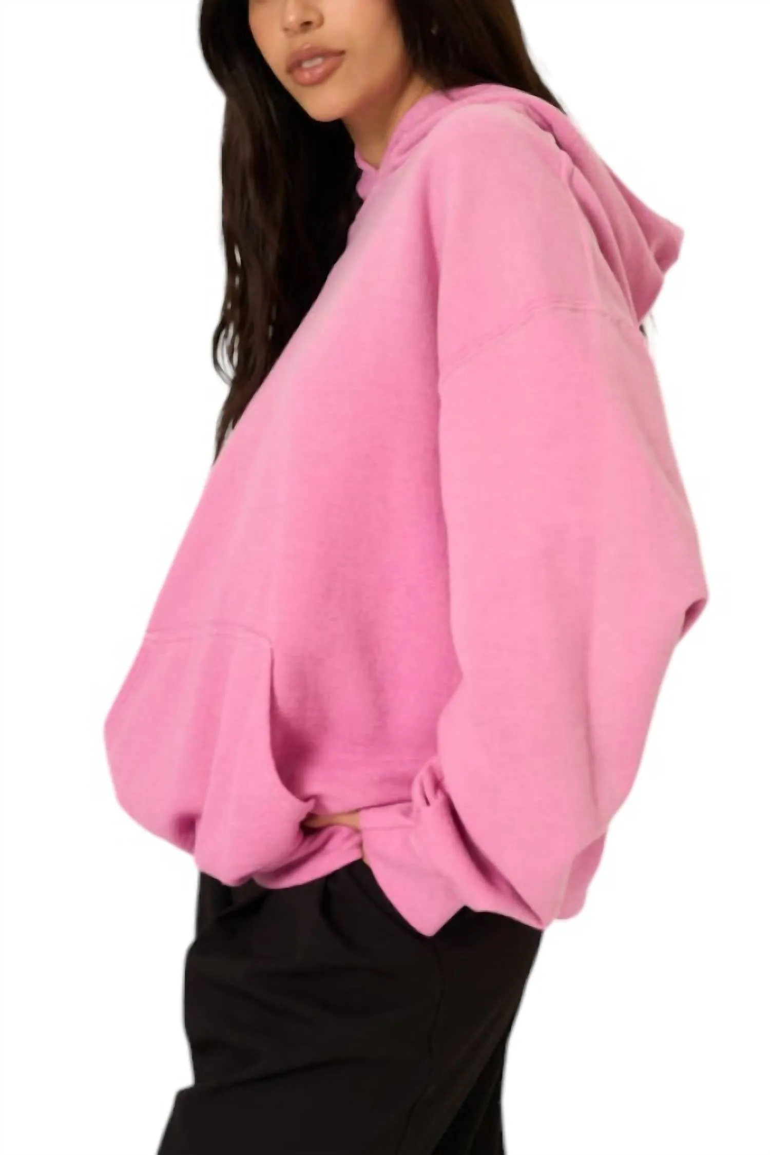 Lowen Sun Faded Hoodie In Rose Violet