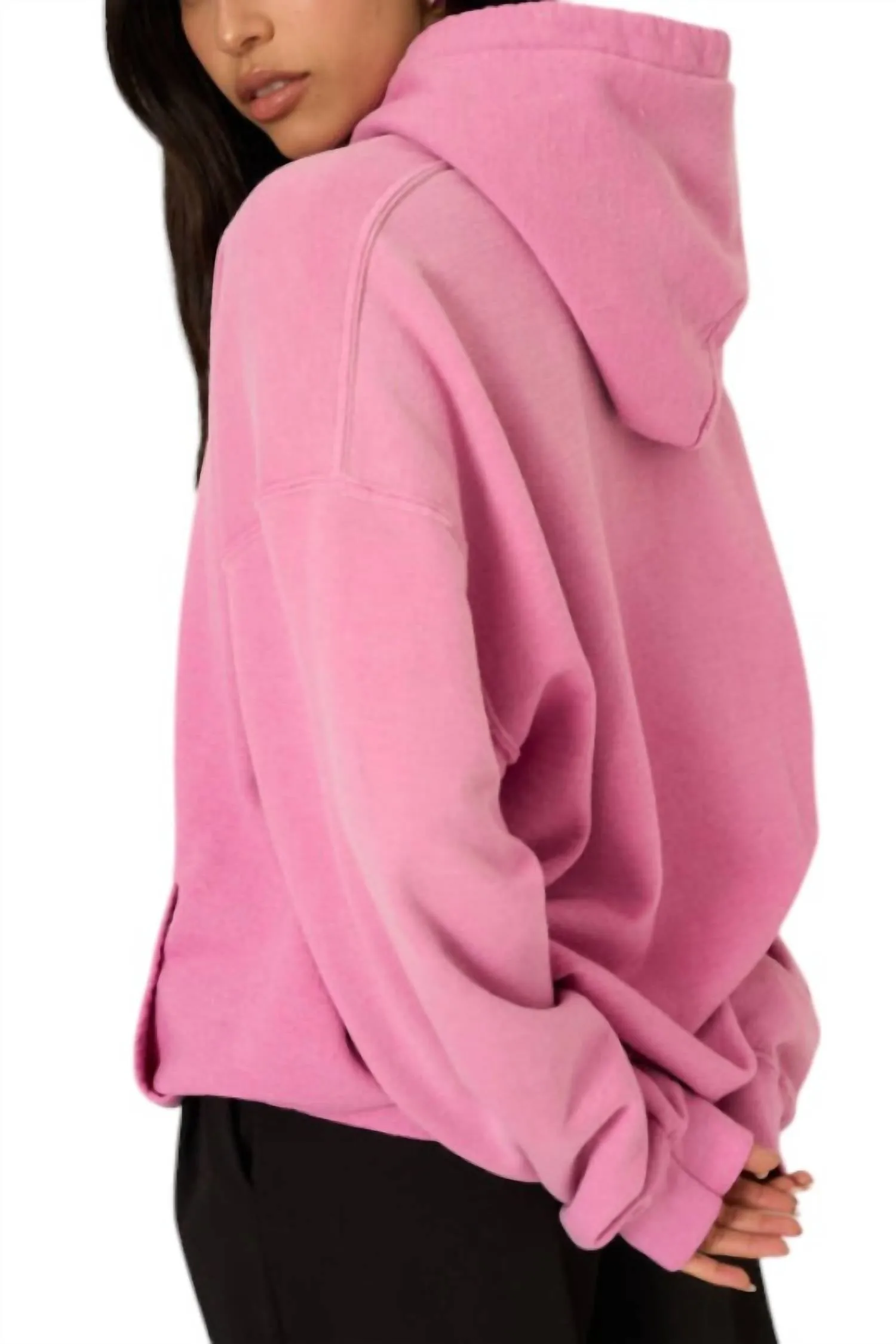 Lowen Sun Faded Hoodie In Rose Violet